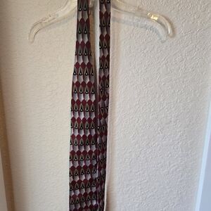 Halston Heritage Red and Black Geometric Tie